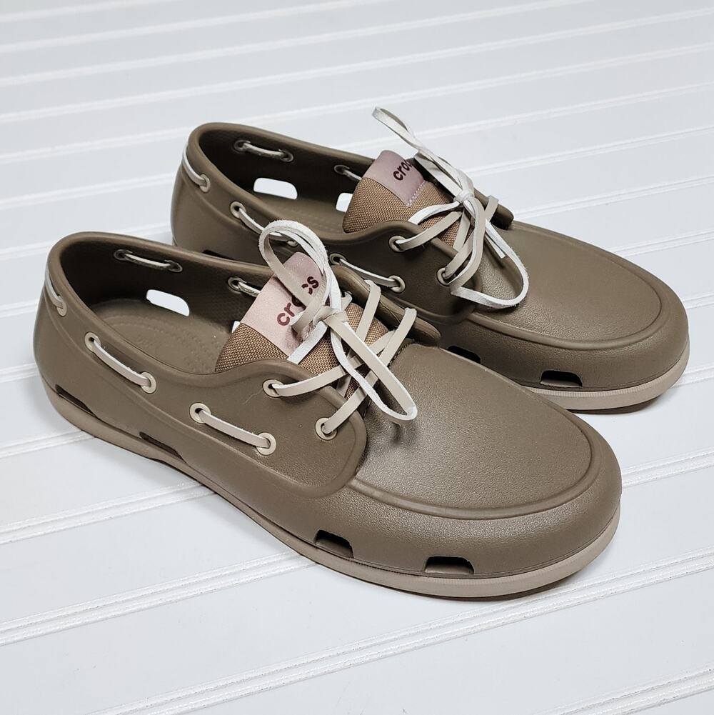 Crocs Men's Classic Boat Shoe Loafers Size 9 Khaki